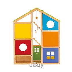 Hape All Season Wooden Dollhouse with 6 Rooms, Wooden Furniture, Ages 3+ Years
