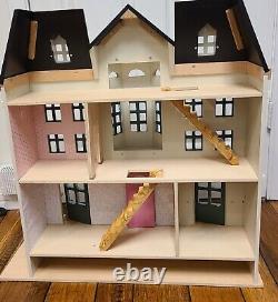 Hearth and Hand Magnolia Dollhouse Wooden 3-Story Home 6 Rooms + wallpaper