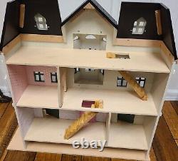 Hearth and Hand Magnolia Dollhouse Wooden 3-Story Home 6 Rooms + wallpaper