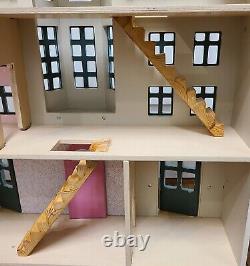 Hearth and Hand Magnolia Dollhouse Wooden 3-Story Home 6 Rooms + wallpaper