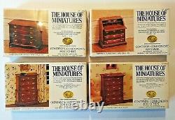 House of Miniatures Chippendale Themed 7 Furniture Lot Dresser Chests Chair NIB