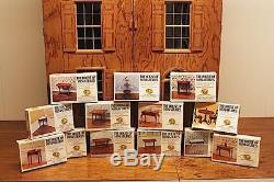 House of Miniatures Complete Set (86) Colonial Wood Dollhouse Furniture Kits Lot