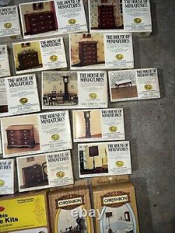 House of miniature furniture kits Lot Of 23 Plus Extras Unopened & a few opened