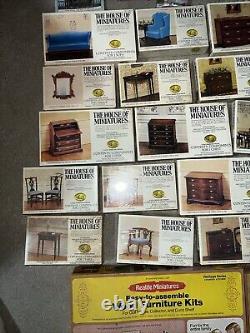 House of miniature furniture kits Lot Of 23 Plus Extras Unopened & a few opened