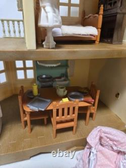 Huge Calico Critters Lot Red Roof Country Home Tree House Furniture Figures