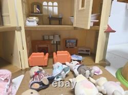Huge Calico Critters Lot Red Roof Country Home Tree House Furniture Figures