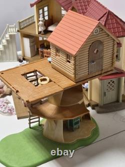 Huge Calico Critters Lot Red Roof Country Home Tree House Furniture Figures