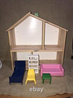 IKEA FLISAT Doll house/wall shelf solid wood pine & Dollhouse Furniture