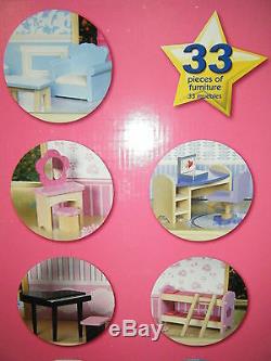 Imaginarium Deluxe Play Around Barbie Doll Size Wooden Doll House New