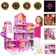 Interactive 4-Level Dollhouse with Furniture & Dolls Perfect Gift for Ages 3-8