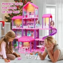 Interactive 4-Level Dollhouse with Furniture & Dolls Perfect Gift for Ages 3-8