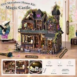 Intricate DIY Miniature Castle Kit with Music & Lights Perfect for Adults