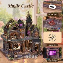 Intricate DIY Miniature Castle Kit with Music & Lights Perfect for Adults