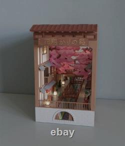 Japanese Alleyway Book Nook Lighted 3D Printed Cherry Blossom Diorama Japanese Alleyway Book Nook Lighted 3D Printed Cherry Blossom Diorama