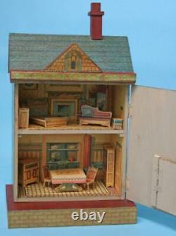 Jean Nordquist's NEW Bliss Replica 15-1/2H DOLLHOUSE with wallpaper & furniture