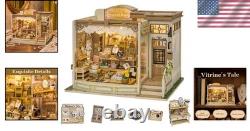 Jewelry Shop Miniature House Kit 3D Wooden Puzzle, LED Light, Elegant Display