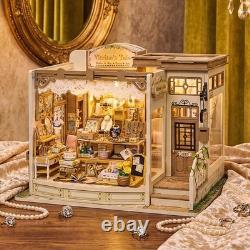 Jewelry Shop Miniature House Kit 3D Wooden Puzzle, LED Light, Elegant Display