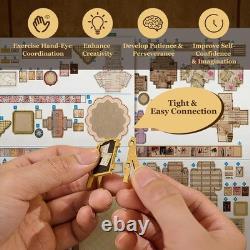 Jewelry Shop Miniature House Kit 3D Wooden Puzzle, LED Light, Elegant Display
