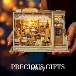 Jewelry Shop Miniature House Kit 3D Wooden Puzzle, LED Light, Elegant Display