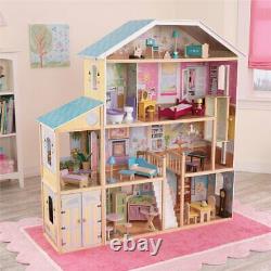 KidKraft 34 Piece Majestic Mansion Dollhouse in Pink and Natural