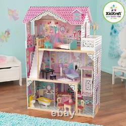 KidKraft Annabelle Large Wooden Play Dollhouse with 17 Furniture Accessories, Pink