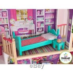 KidKraft Elegant Wooden Doll Manor with 12 Pieces of Furniture for 18 Dolls