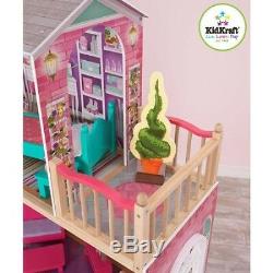 KidKraft Elegant Wooden Doll Manor with 12 Pieces of Furniture for 18 Dolls