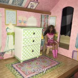 KidKraft Huge 47 Wood Dollhouse Barbi Size With Crank Elevator & Wood Accessories