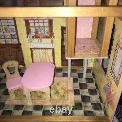 KidKraft Huge 47 Wood Dollhouse Barbi Size With Crank Elevator & Wood Accessories