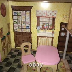 KidKraft Huge 47 Wood Dollhouse Barbi Size With Crank Elevator & Wood Accessories