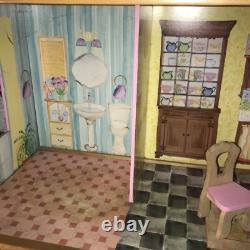KidKraft Huge 47 Wood Dollhouse Barbi Size With Crank Elevator & Wood Accessories