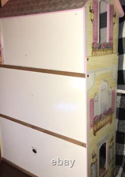KidKraft Huge 47 Wood Dollhouse Barbi Size With Crank Elevator & Wood Accessories