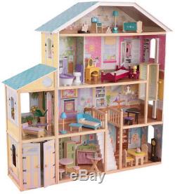 KidKraft Majestic Mansion Classic Dollhouse 8 Rooms & 4 Levels with 34pc Accessory