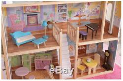 KidKraft Majestic Mansion Classic Dollhouse 8 Rooms & 4 Levels with 34pc Accessory