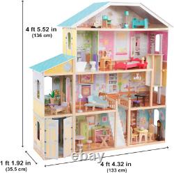 KidKraft Majestic Mansion Wooden Dollhouse with 34 Pcs, Elevator, Garage, Gift 3+