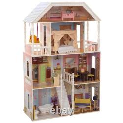 KidKraft Savannah Wooden Dollhouse with Porch Swing & 14 Accessories Ages 3+