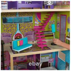 KidKraft Super Model Wooden Dollhouse with Elevator & 11 Accessories 50 inch