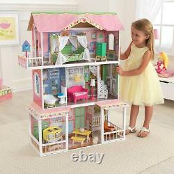 KidKraft Sweet Savannah & Penelope Wooden Pretend Play Doll Houses with Furniture