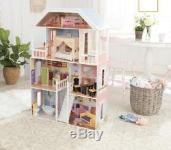 KidKraft Sweet Savannah Wooden Play House Doll Dollhouse with Furniture