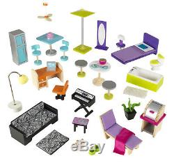 KidKraft Uptown Wooden Dollhouse With 35 Pieces of Furniture