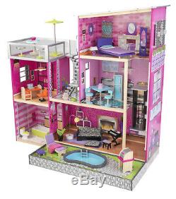 KidKraft Uptown Wooden Dollhouse With 35 Pieces of Furniture