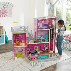 KidKraft Uptown Wooden Dollhouse with Lights & Sounds, Pool and 36 Accessories