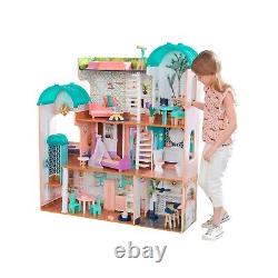Kidkraft Camila 4-Level Wooden Mansion Dollhouse with Furniture & Accessories