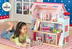 Kidkraft Chelsea Doll Cottage, Wooden Dollhouse for small dolls figures