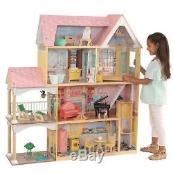 Kidkraft Lola Mansion Doll House Lights Sounds Elevator 30 Accessories New