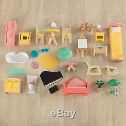 Kidkraft Lola Mansion Doll House Lights Sounds Elevator 30 Accessories New