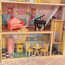 Kidkraft Lola Mansion Doll House Lights Sounds Elevator 30 Accessories New