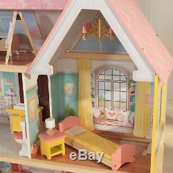 Kidkraft Lola Mansion Doll House Lights Sounds Elevator 30 Accessories New