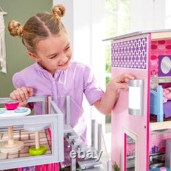 Kidkraft Uptown Wooden Modern Dollhouse with Lights & Sounds, Pool and 36 Access