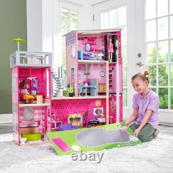 Kidkraft Uptown Wooden Modern Dollhouse with Lights & Sounds, Pool and 36 Access
